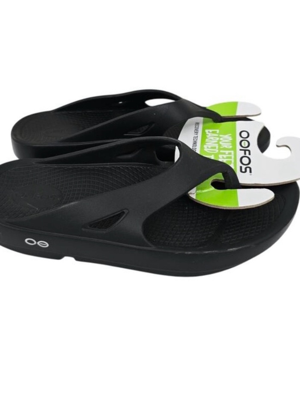 OOFOS Ooriginal Unisex Recovery Flip-Flops Thong Sandals Black M6 W8 - Picture 2 of 4